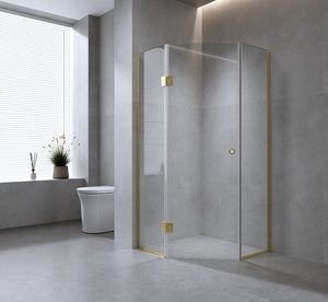 90cm Frameless Diamond Shower Screen with Nickel Channels and SS Hinges & Round Handle