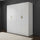 4 Door White Wardrobe Cabinet – Hanging Rail, Shelves & Gold Handles