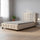King Single Deluxe Beige Linen Fabric Upholstered Bed Frame with Headboard & Slats