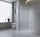 100cm Reeded Glass Shower Screen with Gunmetal F-brackets & Round Pole