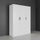 3 Door White Wardrobe – Black Handles, Hanging Rail & Shelves