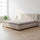 King Deluxe Beige Linen Fabric Upholstered Bed Frame with Headboard & Slats