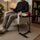 C-Shaped Side Table – Black Faux Marble for Small Spaces