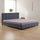 King Deluxe Grey Linen Fabric Upholstered Bed Frame with Headboard & Slats