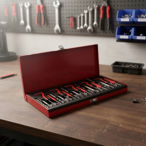 131pc Helicoil-Type Thread Repair Kit – Metric Insert Tool Set for Fixing Damaged Threads