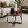 Round Side Table with Wood-Look Tray Top & Black Frame