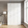 160x240cm 4-Door White Steel Hanging Wardrobe with White Handle Storage Cabinet