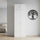 80cm 2-Door White Steel Hanging Wardrobe with Above Storage - White Handle