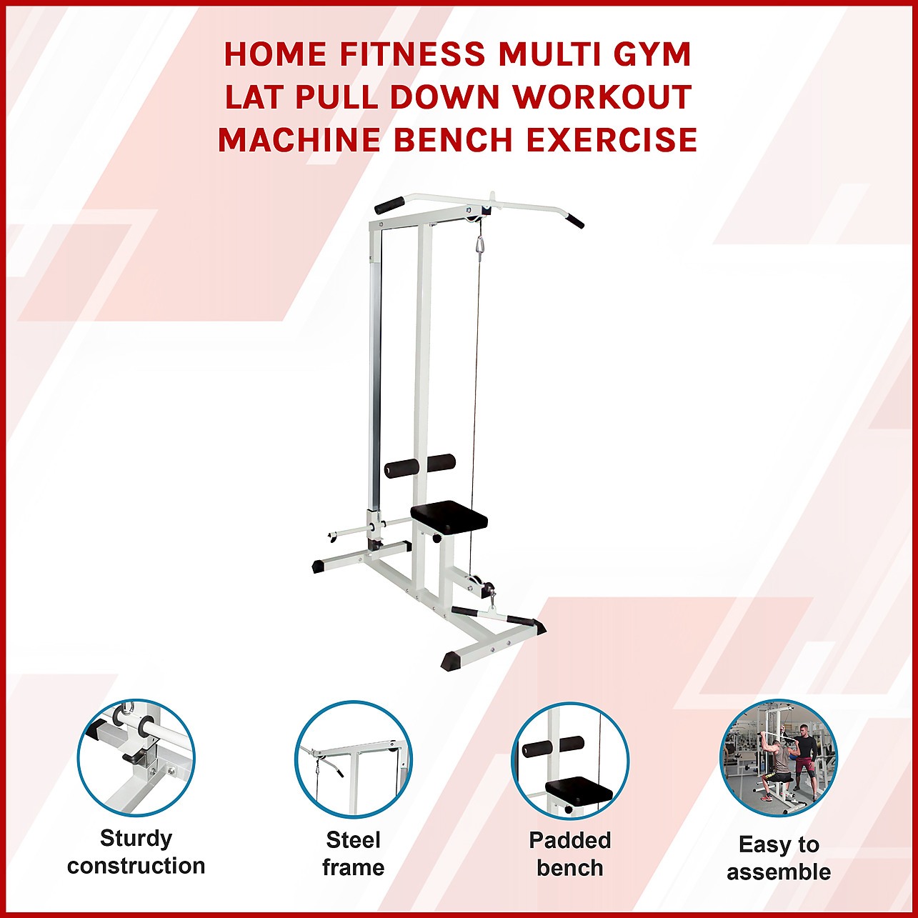 Home Gym Lat Pull Down Multi Workout Machine - Main Image
