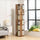 360 Rotating Bookshelf Bamboo Storage Display Rack Shelving in Dark Wood