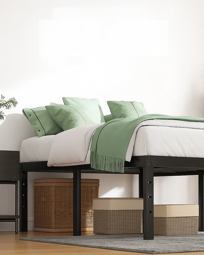 Queen Metal Bed Frame 45cm High – Full Steel Base Platform