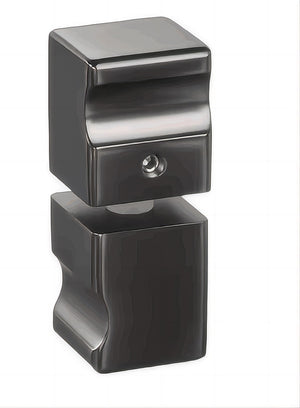 Brass Shower Door Square knob Handle in Gunmetal