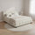 Double Deluxe White PU Leather Upholstered Bed Frame with Headboard & Slats