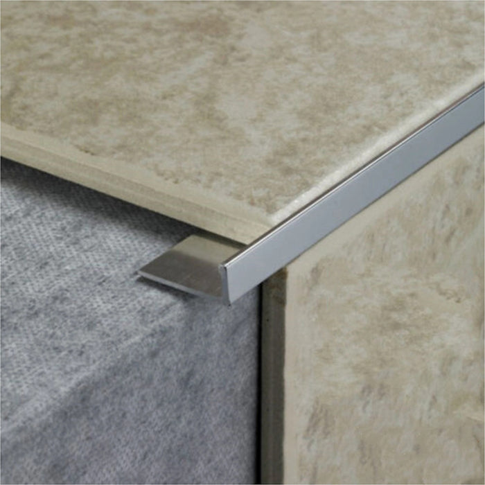 10 x Tile Trim Heavy Duty L Shaped Edge – Polished Aluminium 10mm Pack