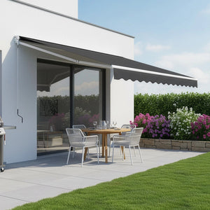 Outdoor Awning Grey - 3x2.5m Retractable Sunshade
