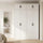 160x240cm 4-Door White Steel Shelf Wardrobe with Black Handle Storage Cabinet