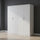 4 Door White Wardrobe Cabinet – Hanging Rail, Shelves & White Handles