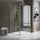 Adjustable Semi Frameless Shower Screen Front: (114~122)x195cm with Gold Hardware and Side: (98~101)x195cm