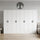 320x200cm 8-Door White Steel 3 Hanging and 1 Shelf Wardrobe with Black Handle Storage Cabinet