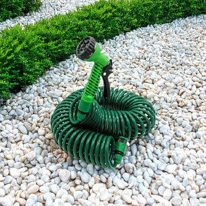 30M Garden Hose Heavy-Duty Coiled Spiral Car Washing Cleaning Water Hose Garden
