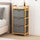 Bamboo Shelf with Storage Hamper – Wooden Organiser Rack with 3 Removable Laundry Bags