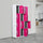 Grey with Pink Door 12-Door Locker for Office Gym Shed School Home Storage - 4-Digit Combination Lock
