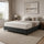 Queen Slatted Ensemble Bed Base - Graphite Linen Breathable Cover