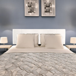 King White PU Leather Bed Headboard Bedhead