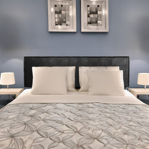 King Black PU Leather Bed Headboard Bedhead