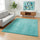 Large Shag Rug – Soft 200x140cm Turquoise Floor Rug with Anti-Slip Backing