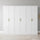 240x200cm 6-Door White Steel Shelf Wardrobe with Gold Handle Storage Cabinet