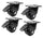 2.5 Inch Heavy Duty Nylon Castor Wheels Set of 4 with Brake