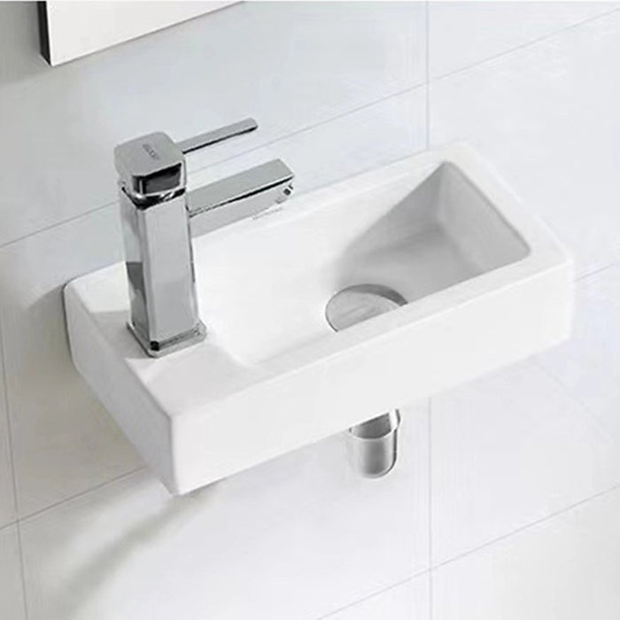Wall Hung Hand Wash Basin – Small Ceramic Sink for Cloakroom, Toilet & Compact Bathrooms