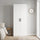 80x200cm 2-Door White Steel Shelf Wardrobe with Black Handle Storage Cabinet