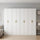 320x200cm 8-Door White Steel 1 Hanging and 3 Shelf Wardrobe with Gold Handle Storage Cabinet
