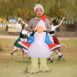 Chicken Fancy Dress Inflatable Suit -Fan Operated Costume