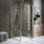 Adjustable Semi Frameless Shower Screen Front: (74~82)x195cm with Gold Hardware and Side: (89~92)x195cm