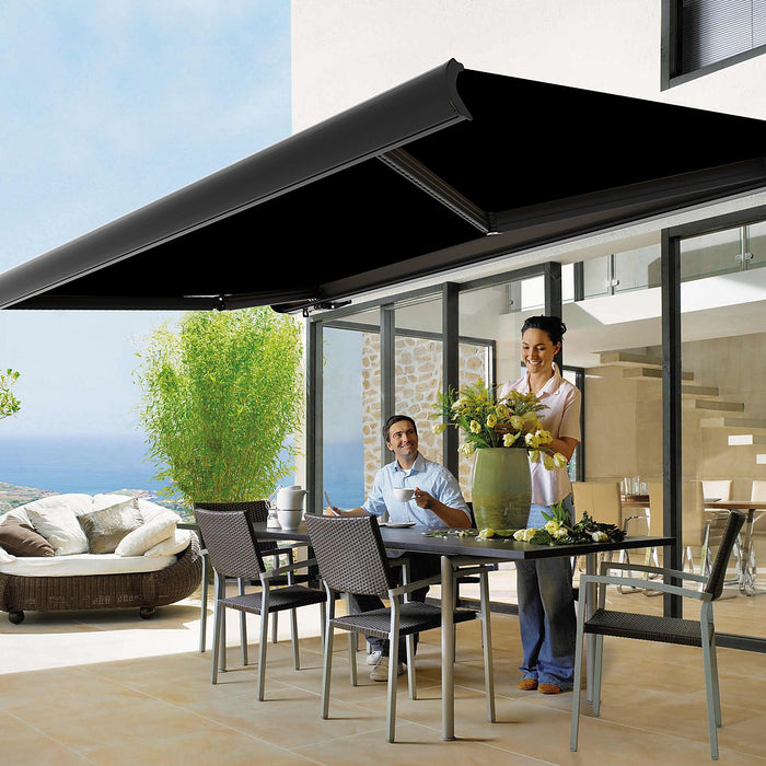 Retractable Heavy Duty Cassette Awning 5x3m Black