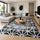 200x300cm Large Floor Black & White Geometric Rug – Modern Area Carpet for Bedroom & Lounge