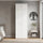 80x240cm 2-Door White Steel Shelf Wardrobe with White Handle Storage Cabinet