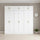 240x240cm 6-Door White Steel 2 Hanging and 1 Shelf Wardrobe with Gold Handle Storage Cabinet