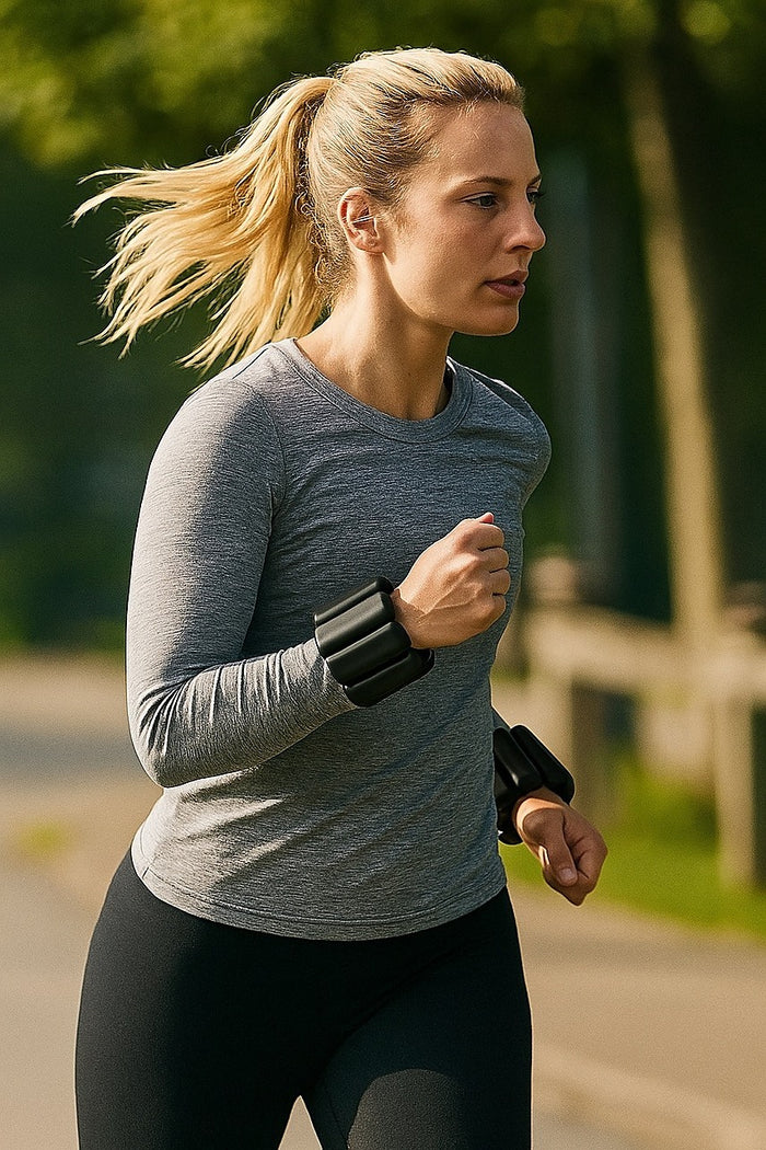 2-Piece Ankle & Wrist Weights – 2kg Pair Adjustable Workout Bangles (Black)