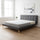 King Linen Fabric Bed with Button Tufted Headboard - Grey