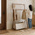 100x155cm Freestanding Clothes Rail Garment Rack in Dark Wood with Storage Shelf – Stylish, Space-Efficient Organiser