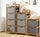 Bamboo Storage Shelf with Three-Set Rack Removable Laundry Bags & Organiser Shelves