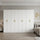 320x200cm 8-Door White Steel 2 Hanging and 2 Shelf Wardrobe with Gold Handle Storage Cabinet