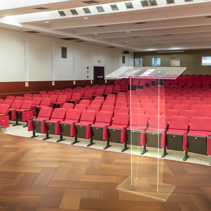 120cm Acrylic Podium Stand – Durable Clear Lectern Display Transparent
