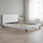 Queen Size Bed Frame with Headboard – White PU Leather