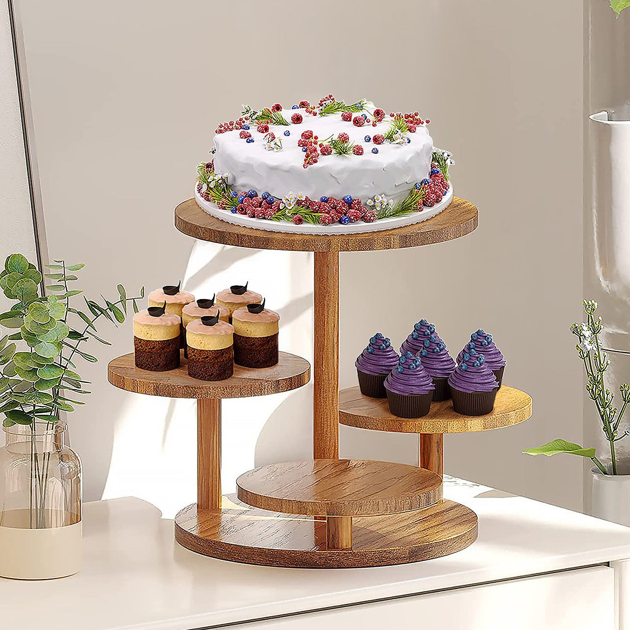Tier Round Dessert Stand Tower Cake Cupcake Display
