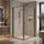 Semi-Frameless Shower Screen – Gunmetal, Front: (82~90)x195cm, Side: (77~80)x195cm